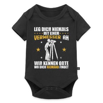 Witzige Vermesser Geschenkidee - Baby Premium Kurzarmbody - Schwarz - Vorne