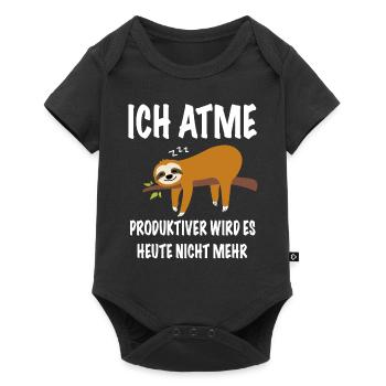 Ich Atme Produktiver Wird Es Heute Nicht - Baby Premium Kurzarmbody - Schwarz - Vorne