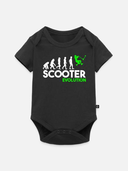 Scooter Evolution Stunt Scooter Jungen Tretroller - Baby Premium Kurzarmbody - Schwarz