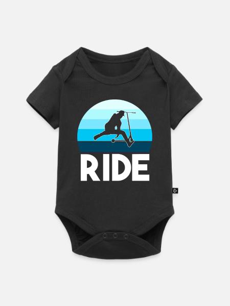 Ride Stunt Scooter Boys Scooter Scooter Boys - Baby Premium short-sleeve bodysuit - black