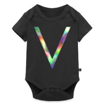 V - LETTER INITIAL - Baby Premium short-sleeve bodysuit - black - Front