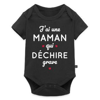 J'ai une maman qui déchire grave - Body à manches courtes Premium Bébé - noir - Devant