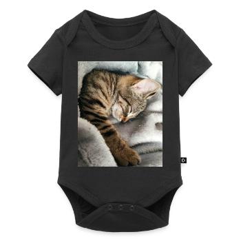 Katze - Baby Premium Kurzarmbody - Schwarz - Vorne