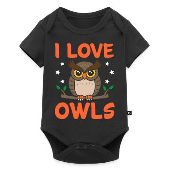 owl - Baby Premium short-sleeve bodysuit - black - Front