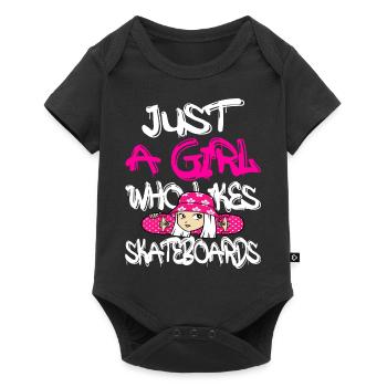 Cadeau de skateboard - Body à manches courtes Premium Bébé - noir - Devant
