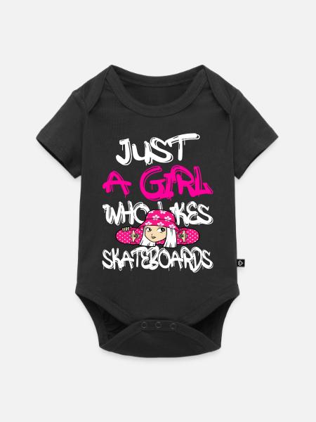 Skateboard Skater Skateboarding Geschenk - Baby Premium Kurzarmbody - Schwarz