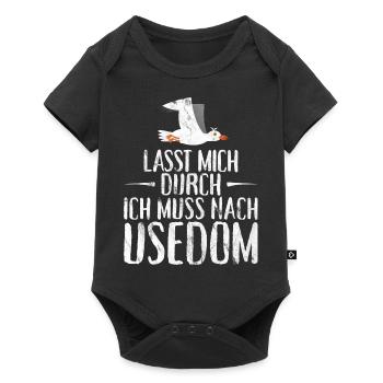 Lasst mich durch ich muss nach Usedom Möwe - Baby Premium Kurzarmbody - Schwarz - Vorne