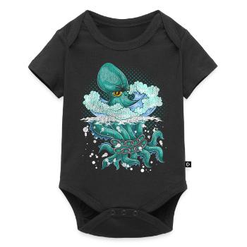 Oktopus - Baby Premium Kurzarmbody - Schwarz - Vorne