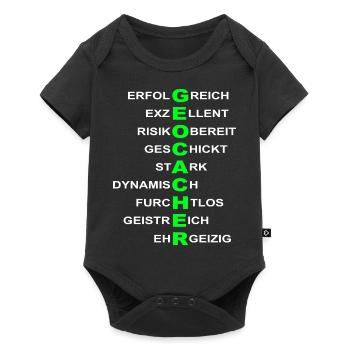 Geocacher Geocaching Geschenke GPS - Baby Premium Kurzarmbody - Schwarz - Vorne