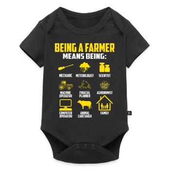 Farmer Family Animal Agriculture Mechanics Trak - Baby Premium short-sleeve bodysuit - black - Front