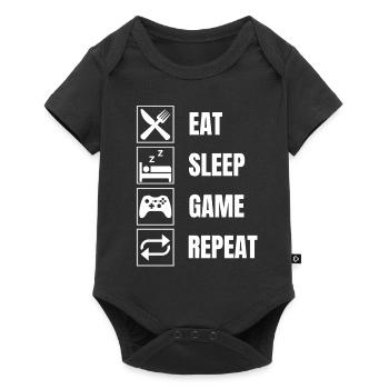 Eat sleep Game, Gamer Geek - Body à manches courtes Premium Bébé - noir - Devant