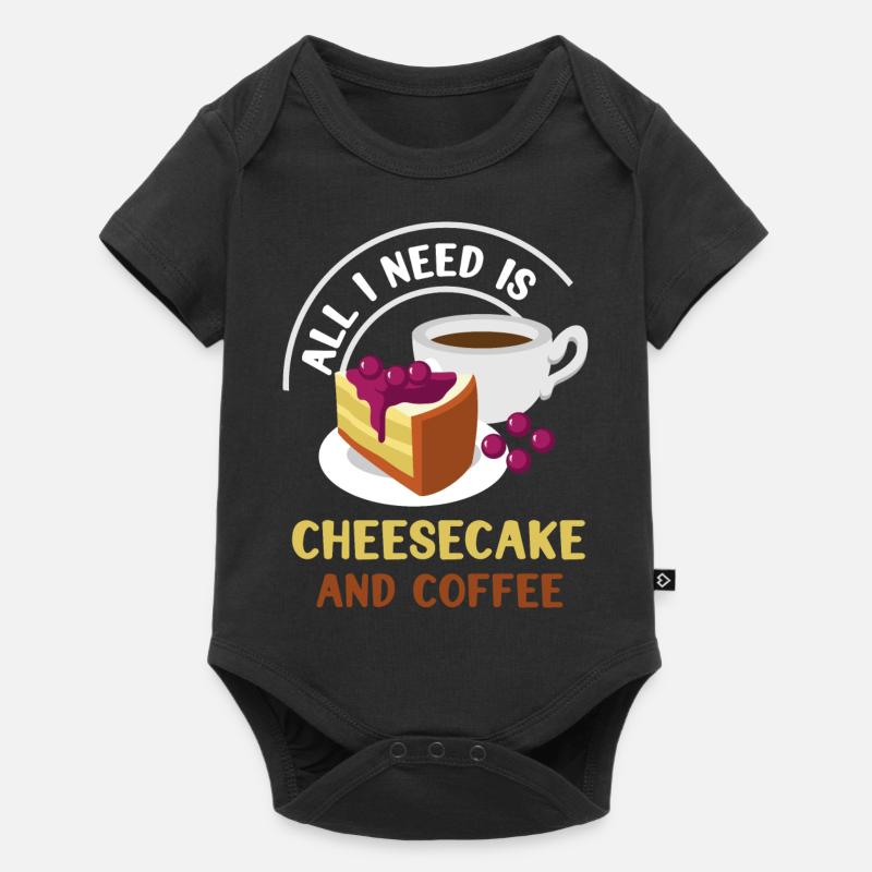 Cheesecake And Coffee Drinking - Baby Premium short-sleeve bodysuit - black