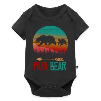 Proud Happy Dad Bear Father Wilderness Dad - Baby Premium short-sleeve bodysuit - black - Front