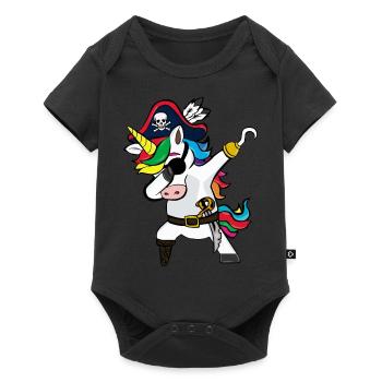 Dabbing Unicorn Pirates Gift - Baby Premium short-sleeve bodysuit - black - Front
