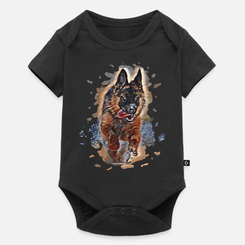 Deutscher Schäferhund Kunst - Baby Premium Kurzarmbody - Schwarz