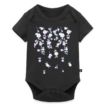 Fleurs, Aquarelle, Peinture, Peinture, violet - Body à manches courtes Premium Bébé - noir - Devant