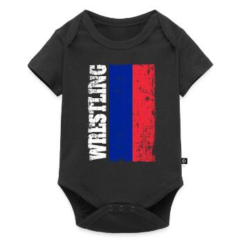 Lutte lutte lutteur drapeau drapeau Russie - Body à manches courtes Premium Bébé - noir - Devant