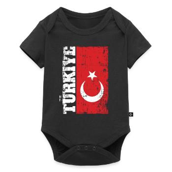Türkiye Turquie drapeau drapeau turc Sport Fan - Body à manches courtes Premium Bébé - noir - Devant
