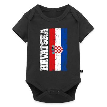 Hrvatska Croatie drapeau croate drapeau sport - Body à manches courtes Premium Bébé - noir - Devant