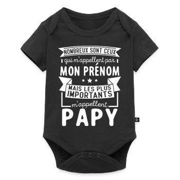 Les Plus Importants M'appellent Papy Cadeau Papi - Body à manches courtes Premium Bébé - noir - Devant