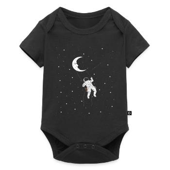 Astronaute Moon Swing, drôle de spaceman sur la Lune - Body à manches courtes Premium Bébé - noir - Devant
