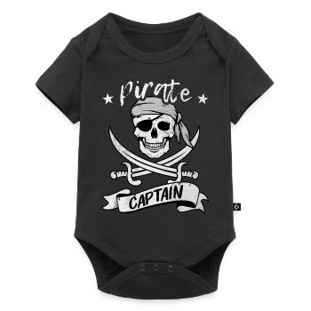 Pirates capitaine pirate pavillon pirate navigateur pirate - Body à manches courtes Premium Bébé - noir - Devant