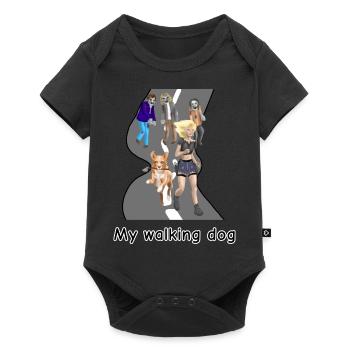 Zombie RunEdition : chien promenant - Body à manches courtes Premium Bébé - noir - Devant