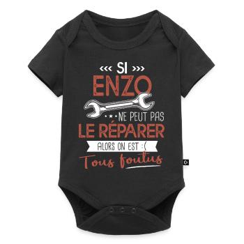 Si Enzo ne peut pas le réparer on est foutus - Body à manches courtes Premium Bébé - noir - Devant