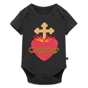 Sacré-Cœur de Jésus - Body à manches courtes Premium Bébé - noir - Devant