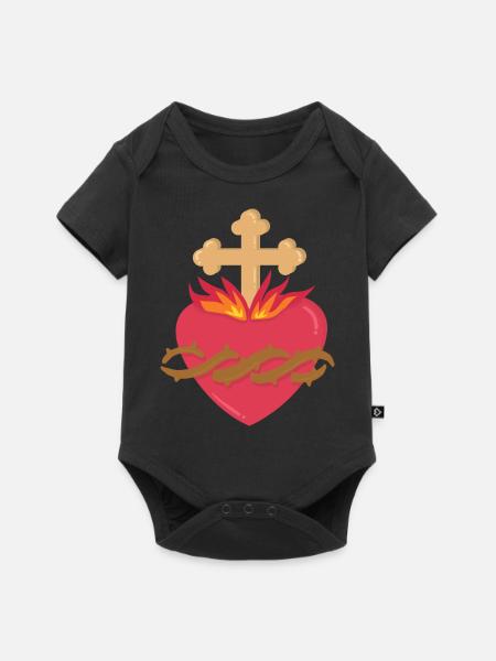 Sacré-Cœur de Jésus - Body à manches courtes Premium Bébé - noir