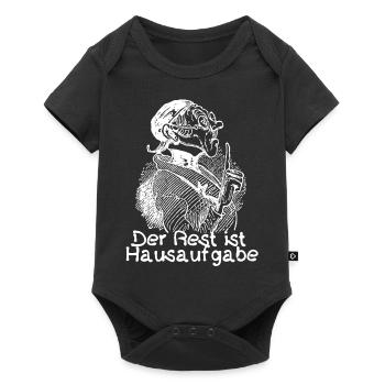 Der Rest ist Hausaufgabe | Busch Lehrer Lämpel - Baby Premium Kurzarmbody - Schwarz - Vorne