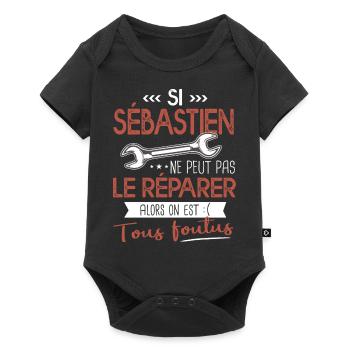 Si Sébastien ne peut pas le réparer on est foutus - Body à manches courtes Premium Bébé - noir - Devant