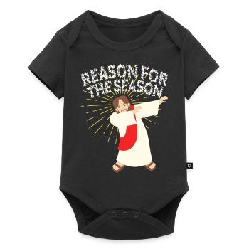 JESUS REASON SEASON WEIHNACHTS GESCHENKE NIKOLAUS - Baby Premium Kurzarmbody - Schwarz - Vorne