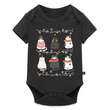 Cute Cats Xmas Kitten Christmas Outfit - Baby Premium short-sleeve bodysuit - black - Front