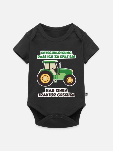 Hab einen Traktor gesehen - Baby Premium Kurzarmbody - Schwarz