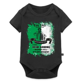 Steiermark Spruch Steirische Harmonika - Baby Premium Kurzarmbody - Schwarz - Vorne