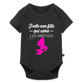 Juste une fille qui aime les sirènes - Body à manches courtes Premium Bébé - noir - Devant