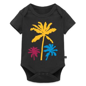 Silhouette Palm Trees Sunset - Baby Premium short-sleeve bodysuit - black - Front