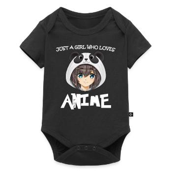 Juste une fille qui aime l’amateur de manga drôle d’anime - Body à manches courtes Premium Bébé - noir - Devant