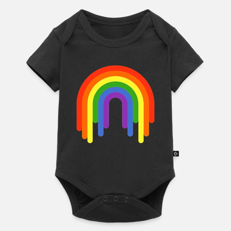 Regenbogen - Baby Premium Kurzarmbody - Schwarz