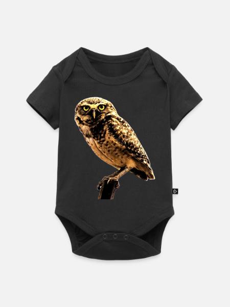 le hibou la chouette - Body à manches courtes Premium Bébé - noir