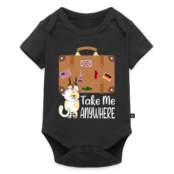 Travel Suitcase Cat Holiday Trip Emigration Summer - Baby Premium short-sleeve bodysuit - black - Front