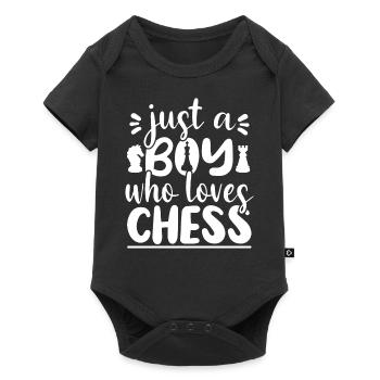 Chess Game Saying Boys Play chess - Baby Premium short-sleeve bodysuit - black - Front