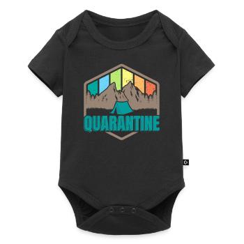 Quarantaine Tente de camping Feu de camp Distanciation sociale - Body à manches courtes Premium Bébé - noir - Devant