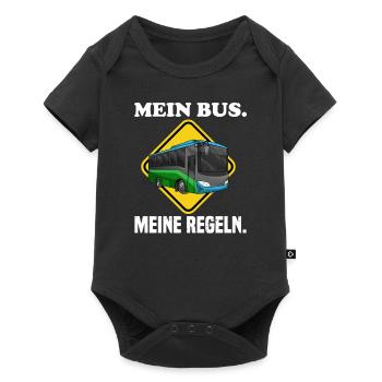 Mein Bus Meine Regeln Schulbus Busfahrer Sprüche - Baby Premium Kurzarmbody - Schwarz - Vorne
