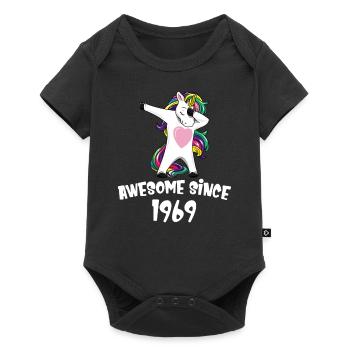 Génial depuis 1969 Anniversaire Dabbing Licorne - Body à manches courtes Premium Bébé - noir - Devant