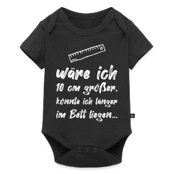 Bett tshirt, weiß - Baby Premium Kurzarmbody - Schwarz - Vorne