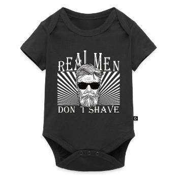 Real men don ́t shave Bart Hip Upper Lip Beard - Baby Premium short-sleeve bodysuit - black - Front
