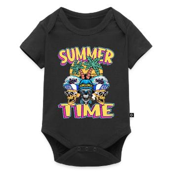 Summer Sun Palm Trees Skull Beach Sea Holiday - Baby Premium short-sleeve bodysuit - black - Front