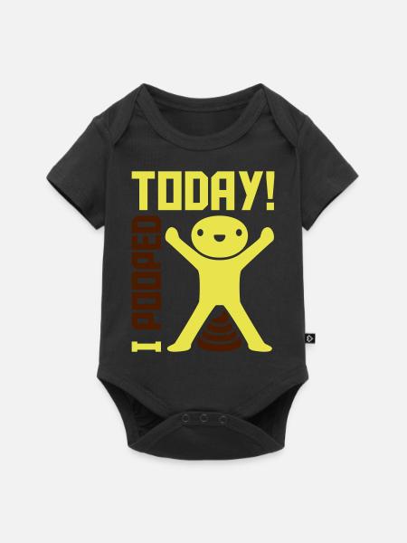 I pooped today Zitat - Baby Premium Kurzarmbody - Schwarz